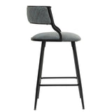 26'' Counter height bar stools PU cover kitchen island counter bar stool with black powder coating W2215P196281