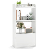 White Freestanding Bookshelf with 3-Tier Shelf 51964760