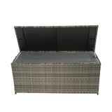 Outdoor Storage Box, 113 Gallon Wicker Patio Deck Boxes with Lid, Outdoor Cushion Storage for Kids W329138976