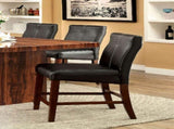 Beautifully sleek Transitional 2pcs Counter Height Chairs Brown Cherry Leatherette Cushion Seat B011P170229