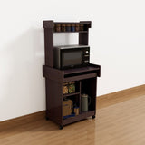 Microwave Cart Coffee Station Computer Cart on locking castors hutch gliding shelf B107P283308