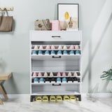 ZUN Shoe Storage Cabinet for Entryway, Free Standing Shoe Organizer with 2 Flip Drawers, Hidden Shoe W578124376