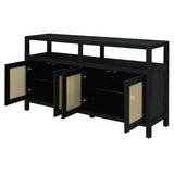 TREXM Bohemian Style Rattan Buffet Storage Cabinet with Solid Wood Frame, Sideboard with 3-position N715P290093B