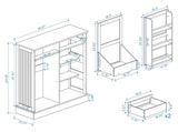 Kitchen Trash Can Storage Cabinet with 2 Drawers & 1 Tilt Out Trash Cabinet & 1 door with storage W282P190996