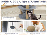 47" Cat Tower with Scratching Posts - Multi-Level Cat Tree for Relax & Play, Light Grey 37602166