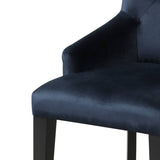 Dark Navy and Black Tufted Back Arm Chair B062P182763