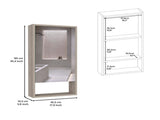 Medicine Single Door Cabinet 35" H, Two Interior Shelves, One External Shelf, Light Gray B097133127