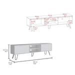 ZUN Vassel TV Stand, Entertainment Unit with Hinged Drawers and Hairpin Legs B200P173211