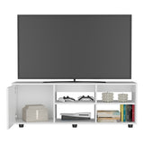 Adel 51" Wide Tv Stand with One Door Cabinet , Four Open Shelves, Cable Management, Living, Tv B070P254800