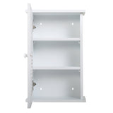 Wall Mounted Cabinet, Hanging Medicine Cabinet with 3 Tiers, Single Louvered Door, Floating Cupboard W2181P151565