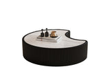 Light Sintered stone Top Stylish Irregular Shape Leather Coffee modern Sofa Table for Living Room W3081P411157