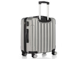 ABS Trolley Case 20in 24in 28in 3PCS Suitcase Set Striped Textured Suitcase Silver Gray 96290375