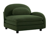 Vitoria Curved Sofa RSF Teddy Fabric W/Pillow -Green W5656P454369