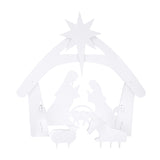 116*53*118cm PVC Nativity Garden Jesus Decoration White 11713425
