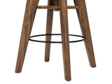Spencer Minimalist Oak Wood Adjustable Bar Counter Stool, Walnut Brown Oak Wood B2719P252308