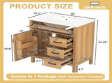 30 Inch Bathroom Vanity with Ceramic Sink, Modern Bathroom, Soft Close Hinges & Drawers, MDF N729P488578N