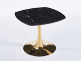 Square Tulip Dining Table for 2-4 Persons, 24 Inch Small Kitchen Table with Sturdy Golden Metal W3766P453946