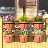 ZUN Iron Hanging Plant Holder Over The Rail Metal Fence Planters, Hanging Bucket Flower Pot Holder for 64434831