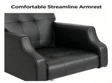 Black PVC IronFrame Pedicure Chair, Manual Reclining with Stool & Basin 43026669