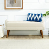 Modern living room bench, made of looped yarn fabric, with soft cushion, irregular geometric W487P183022