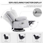 ZUN Modern Chenille Recliner Chairs Swivel Massage Rocker Recliner with Heat W1692P154175