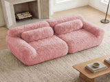 2-seater Modular Sectional Sofa Couches,Soft Fluffy Plush Fabric Bottom Anti-Slip Design,32D High W714P380195