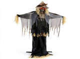 7.3 FT Halloween Animatronic Scarecrow Prop, Sound Activated with Glowing Eyes & Shaking Head, 11232524