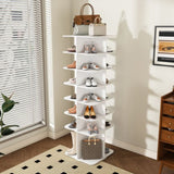 Rotating Shoe Rack Tower, 7-Tier Spinning Shoe Rack, Free Standing 360&deg Revolving Shoe Organizer, 84038263