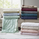 Lightweight Down Alternative Blanket with Satin Trim B03598496