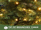 7.5ft Pre-lit Hinged Spruce Artificial Christmas Tree with 1450 Branch Tips & 550 Lights, Remote 56016437