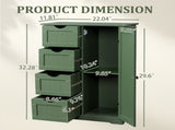 Forest Green, MDF with paint and melamine veneer, vertical stripes, 56*30*82.5cm, 4 drawers, 1 door, 91413653
