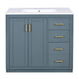 36'' Bathroom Vanity with Ceramic Sink Combo, Solid Wood Frame Bathroom Storage Cabinet, N710P243327C