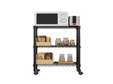 3-Layer Plastic Coated Iron Shelf with 1.5" Plastic Wheels 350*600*850 Black 03624024