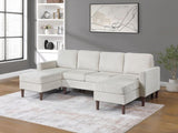 3-Piece Corduroy Sectional Set in Beige B089P296903