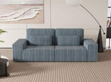 Modern Corduroy Loveseat with 2 Throw Pillows, Soft Double Seat Sofa for Cozy Living Spaces, Ribbed 28375997