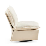 Detachable Off White Chenille Single 360 Swivel Rocking Rocker,360 Swivel Sofa Chair & Single Sofa W1164P190847