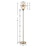 ZUN Uplight Floor Lamp with Mercury Glass Shade B03595709