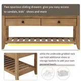 ZUN TREXM Shoe Rack with Cushioned Seat and Drawers, Multipurpose Entryway Storage Bench WF195386AAD