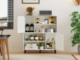 4-Tier Open Shelf Storage Cabinet with 2 Doors, 176 LBS Total Capacity for Entryway & Living 22873574