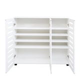 Shoe Cabinet, 4-Tier Shoe Storage Cabinet with Adjustable Shelves, Wooden Shoe Rack Organizer with W331P242459