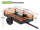 1500LBS Capacity 15 Cubic Feet Dump Cart Trailer, Heavy Duty Tow Behind Hauling & Dumping Wagon for W1422P412933