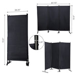 ZUN 6 Ft Modern Room Divider, 3-Panel Folding Privacy Screen w/ Metal Standing, Portable Wall Partition, W2181P154697