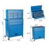 Tool Chest, 8-Drawer Rolling Tool Storage Cabinet with 2 in 1 Detachable Top Tool Box, Liner, 51693910
