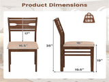 2 PCS Solid Rubber Wood Dining Chairs Set , Farmhouse Style Upholstered Armless Chairs with Hollow 99423812