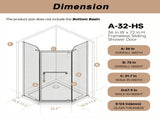 36*36*72" Pivot shower door, with 1/4" tempered glass, Frameless Neo-Angle Pivot Shower W1675P399619