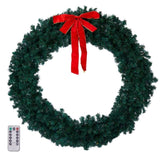 60in Pre-lit Christmas Wreath, Lighted Artificial Xmas Wreath with 220 Warm & Multi-color Lights and 16380976