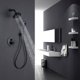 Round Shower System Wall Mounted Shower Faucet Rain Mixer Combo Set, Rain Shower Head Shower Set for SOAE865MB