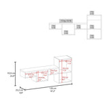 ZUN White Wall-Mounted Shelf Unit with 5 Shelf B062P252161