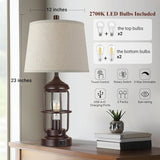 Table Lamp Set of 2 with USB Ports, Touch Control 3-Way Dimmable Bedside Lamp with 2 LED Night W3355P323240