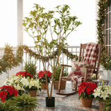 5.2FT Faux Citrus Tree Artificial Plant Natural Leaves & Small Flowers False Tree Perfect Home 32217231
